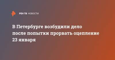 В Петербурге возбудили дело после попытки прорвать оцепление 23 января - ren.tv - Санкт-Петербург