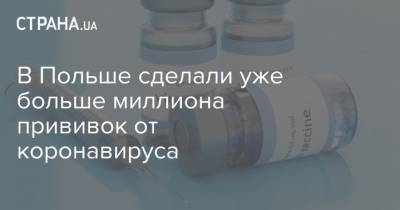 Михал Дворчик - В Польше сделали уже больше миллиона прививок от коронавируса - strana.ua - Польша