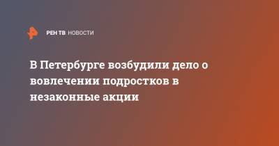 В Петербурге возбудили дело о вовлечении подростков в незаконные акции - ren.tv - Ленинградская обл. - Санкт-Петербург