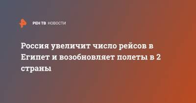 Россия увеличит число рейсов в Египет и возобновляет полеты в 2 страны - ren.tv - Москва - Россия - Египет - Афины - Греция - Сингапур - Республика Сингапур