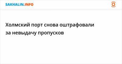 Холмский порт снова оштрафовали за невыдачу пропусков - sakhalin.info
