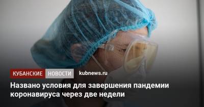 Геннадий Онищенко - Названо условия для завершения пандемии коронавируса через две недели - kubnews.ru