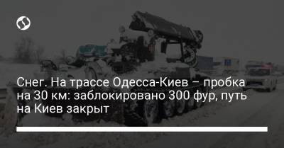 Снег. На трассе Одесса-Киев – пробка на 30 км: заблокировано 300 фур, путь на Киев закрыт - liga.net - Киев - Николаевская обл. - Одесса - Одесская обл.