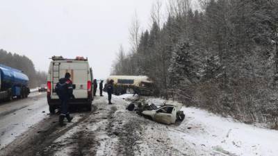 В ДТП на трассе А-120 в Ленобласти погибли водитель и пассажир легковушки - piter.tv - Ленинградская обл.