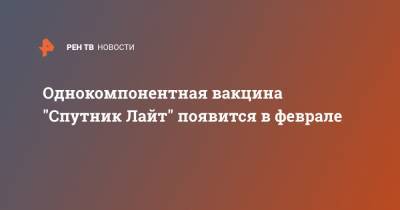 Кирилл Дмитриев - Александр Гинцбург - Однокомпонентная вакцина "Спутник Лайт" появится в феврале - ren.tv - Россия