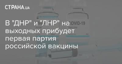 Родион Мирошник - В "ДНР" и "ЛНР" на выходных прибудет первая партия российской вакцины - strana.ua - Луганская обл. - ДНР - ЛНР - Донецкая обл.