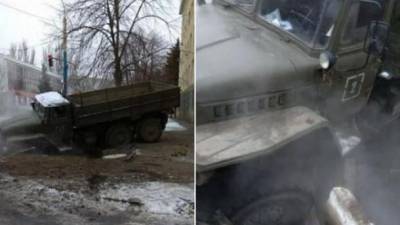 В Луганске грузовик с оккупантами провалился в теплотрассу. Опубликовано фото - ru.espreso.tv - Луганск