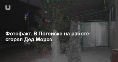 Фотофакт. В Логойске на работе сгорел Дед Мороз - news.tut.by - Логойск