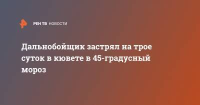 Дальнобойщик застрял на трое суток в кювете в 45-градусный мороз - ren.tv - Красноярский край - Новосибирск - Иркутск