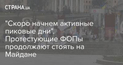 Сергей Доротич - "Скоро начнем активные пиковые дни". Протестующие ФОПы продолжают стоять на Майдане - strana.ua - Киев