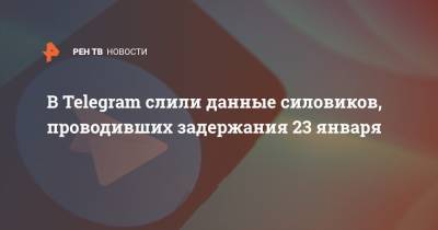 В Telegram слили данные силовиков, проводивших задержания 23 января - ren.tv