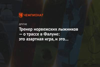 Тренер норвежских лыжников — о трассе в Фалуне: это азартная игра, и это не очень весело - championat.com - Норвегия