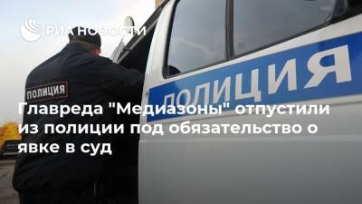 Сергей Смирнов - Главреда "Медиазоны" отпустили из полиции под обязательство о явке в суд - ria.ru - Москва - Россия