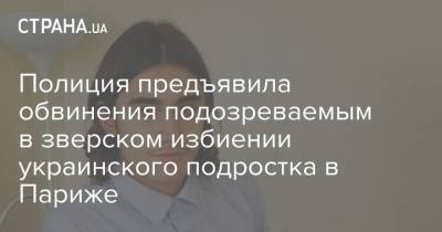 Владимир Зеленский - Полиция предъявила обвинения подозреваемым в зверском избиении украинского подростка в Париже - strana.ua - Франция - Париж