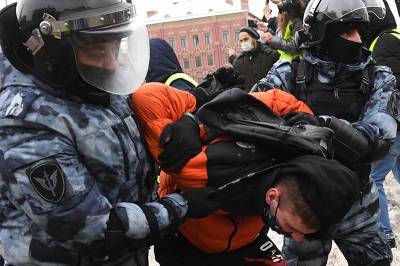 В Санкт-Петербурге протестующие напали на полицейских - tvc.ru - Санкт-Петербург