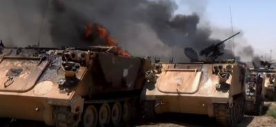 В Сирии сняли видео с уничтоженным американским бронетранспортером - actualnews.org - Сирия