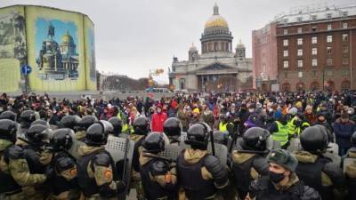 Алексей Навальный - Протестующих вытеснили от ЗакСа, на Малой Морской идут задержания - piter.tv - Санкт-Петербург