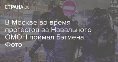 Алексей Навальный - В Москве во время протестов за Навального ОМОН поймал Бэтмена. Фото - strana.ua - Москва
