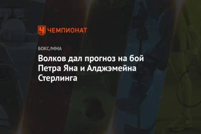 Александр Волков - Волков дал прогноз на бой Петра Яна и Алджэмейна Стерлинга - championat.com - США
