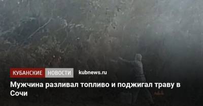 Мужчина разливал топливо и поджигал траву в Сочи - kubnews.ru - Сочи - Краснодарский край - район Туапсинский