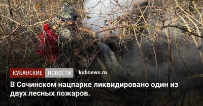 В Сочинском нацпарке ликвидировано один из двух лесных пожаров. - kubnews.ru - Краснодарский край - район Туапсинский - округ Южный - Сочи
