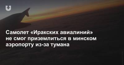 Самолет «Иракских авиалиний» не смог приземлиться в минском аэропорту из-за тумана - news.tut.by - Белоруссия - Минск - Гомель