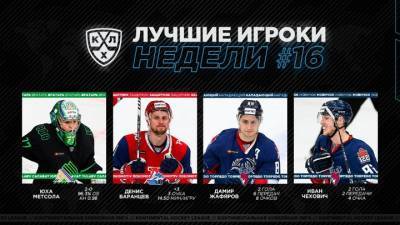 Дамир Жафяров - Иван Чехович - КХЛ назвала лучших игроков прошедшей недели - vesti.ru - Уфа - Нижний Новгород - Ярославль