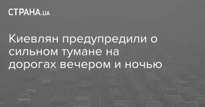 Киевлян предупредили о сильном тумане на дорогах вечером и ночью - strana.ua - Гсчс