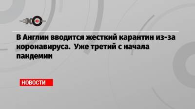 Борис Джонсон - В Англии вводится жесткий карантин из-за коронавируса. Уже третий с начала пандемии - echo.msk.ru - Англия - Шотландия
