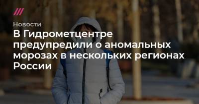В Гидрометцентре предупредили о аномальных морозах в нескольких регионах России - tvrain.ru - Москва - Красноярский край - Иркутская обл. - Кемеровская обл. - Алтайский край - респ. Саха - Свердловская обл. - Курганская обл. - Новосибирская обл. - Омская обл. - Томская обл.