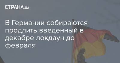 Ангела Меркель - В Германии собираются продлить введенный в декабре локдаун до февраля - strana.ua - Германия