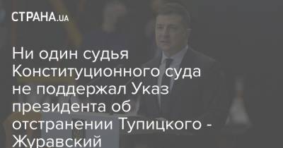 Владимир Зеленский - Виталий Журавский - Ни один судья Конституционного суда не поддержал Указ президента об отстранении Тупицкого - Журавский - strana.ua