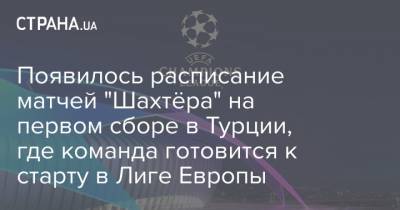 Появилось расписание матчей "Шахтёра" на первом сборе в Турции, где команда готовится к старту в Лиге Европы - strana.ua - Киев - Турция - Донецк - Тель-Авив