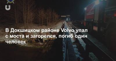 В Докшицком районе Volvo упал с моста и загорелся, погиб один человек - news.tut.by - Латвия - район Докшицкий