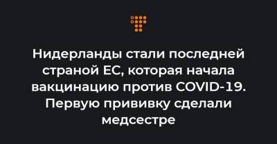 Нидерланды стали последней страной ЕС, которая начала вакцинацию против COVID-19. Первую прививку сделали медсестре - hromadske.ua - Англия - Голландия