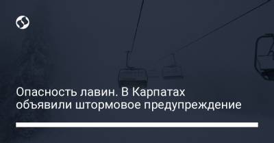 Опасность лавин. В Карпатах объявили штормовое предупреждение - liga.net - Украина - Ивано-Франковская обл.