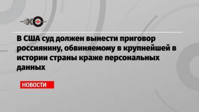 Андрей Тюрин - В США суд должен вынести приговор россиянину, обвиняемому в крупнейшей в истории страны краже персональных данных - echo.msk.ru - США - Грузия - Нью-Йорк