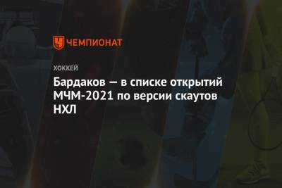 Захар Бардаков - Бардаков — в списке открытий МЧМ-2021 по версии скаутов НХЛ - championat.com - США - Швеция - Финляндия - Канада - Словакия