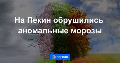 На Пекин обрушились аномальные морозы - news.mail.ru - Пекин