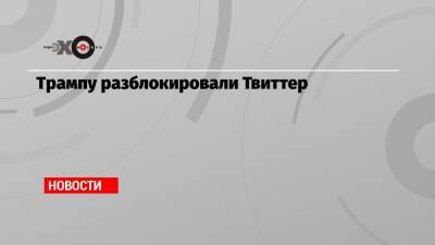 Дональд Трамп - Джо Байден - Трампу разблокировали Твиттер - echo.msk.ru - США