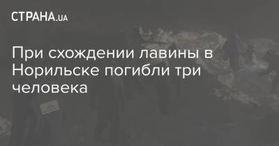 При схождении лавины в Норильске погибли три человека - strana.ua - Красноярский край - Иран - Норильск