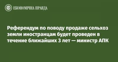Роман Лещенко - Референдум по поводу продаже сельхоз земли иностранцам будет проведен в течение ближайших 3 лет — министр АПК - epravda.com.ua