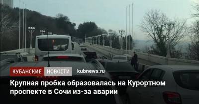 Крупная пробка образовалась на Курортном проспекте в Сочи из-за аварии - kubnews.ru - Сочи