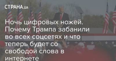 Ночь цифровых ножей. Почему Трампа забанили во всех соцсетях и что теперь будет со свободой слова в интернете - strana.ua - Twitter