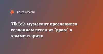 TikTok-музыкант прославился созданием песен из "драм" в комментариях - ren.tv