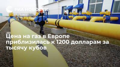 Цена на газ в Европе на открытии торгов приблизилась к 1200 долларам за тысячу кубов - ria.ru - Москва - Европа