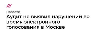 Дмитрий Кузнецов - Аудит не выявил нарушений во время онлайн-голосования в Москве - tvrain.ru - Москва