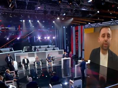 Давид Арахамия - Олег Ляшко - "Ваша должность – на параше в тюрьме сидеть". Арахамия и Олег Ляшко поспорили в прямом эфире из-за должности спикера Рады. Видео - gordonua.com - Украина