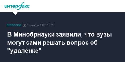 В Минобрнауки заявили, что вузы могут сами решать вопрос об "удаленке" - interfax.ru - Москва - Россия
