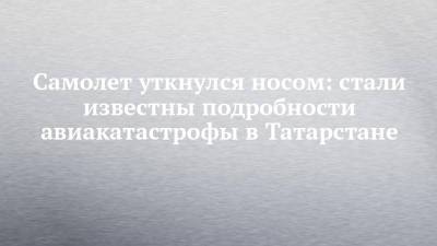 Самолет уткнулся носом: стали известны подробности авиакатастрофы в Татарстане - chelny-izvest.ru - респ. Татарстан - Мензелинск